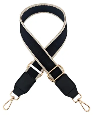 Produktbild von Taschengurt - 3,8 cm breiter verstellbarer Schulterriemen - für Umhängetaschen und Tragetaschen - 80-130 cm - Schwarz Beige