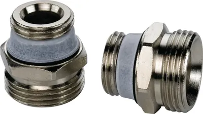 Productafbeelding van FL Aansluitset D5 (= 2 stuks) G1/2a x G3/4a, Europees model, MS vernikkeld, zelfaanzuigend.