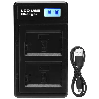 Zdjęcie produktu dla Ładowarka do akumulatorów litowych, ładowarka do akumulatorów litowych, ładowarka do akumulatorów, ładowarka do akumulatorów z wyświetlaczem LCD, ładowarka USB, ładowarka do akumulatorów NP-FW50