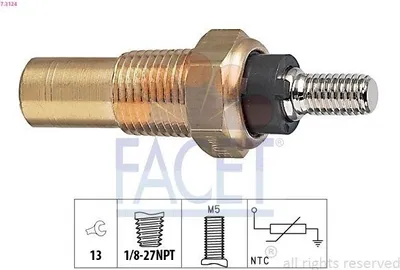 Produktbild von FACET 7.3124 Kühlmitteltemperatursensor für FORD Fiesta Mk4 Schrägheck (JAS, JBS) KA (RB) FIESTA III (GFJ) SIERRA (GBG, GB4) MONDEO II Kombi (BNP)