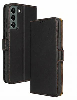 Produktbild von Avizar, Folio Schutzhülle für Galaxy S22 mit Kartenfach und Standfunktion, Schwarz