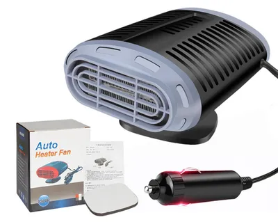 Produktbild von Auto-Heizungsventilator, 360 Grad verstellbar, 150 W, schnelle Erwärmung, tragbarer Windschutzscheiben-Defogger-Defroster für Fahrzeuge, 12 V, Grau, S