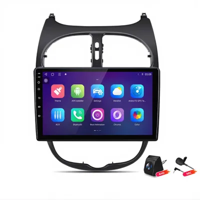 Produktbild von Android Autoradio mit Rückfahrkamera für PEUGEOT 206 206CC 206SW 2000-2008 CarPlay Android Auto GPS Navi 6+128GB 4G LTE WIFI RDS SWC BT DAB+9 Zoll