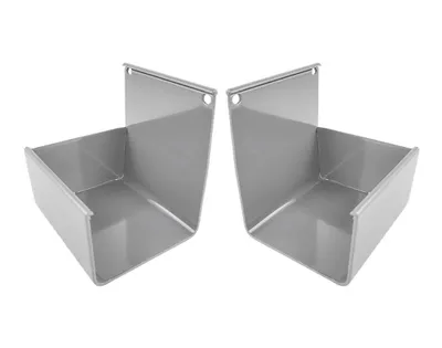 Produktbild von Renoplast® RK65 Aluminium Rinnenböden Rinnenenden Links + Rechts, Grau, Dachrinnen Regenrinne Dachentwässerung Blechkantprofile, Gartenhaus Carport