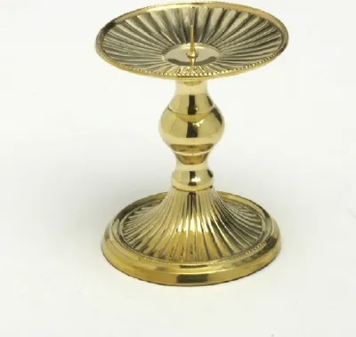 Produktbild von Kerzenleuchter Scheibenleuchter Messing Gold (H 8 cm Ø 9 cm) für Kerzen, Altarkerzen
