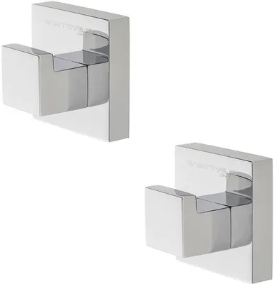 Productafbeelding van Ibenzoa® RVS wandhaken, set van 2 – zelfklevend, roestvrij staal, vochtbestendig, mat, geschikt voor badkamer en keuken