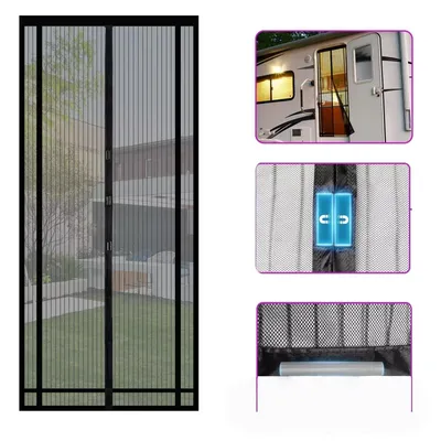 Obrázok produktu pre Magnetický záves na dvere proti hmyzu, 220 × 100 cm, sieť proti hmyzu na balkón a vchodové dvere, odolný voči UV žiareniu, vhodný pre deti a domáce zvieratá