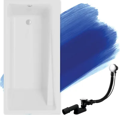 Produktbild von BADLAND Badewanne Rechteck Elza 170x75 mit Ablaufgarnitur und Füßen GRATIS ohne Verkleidung
