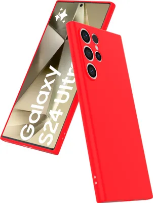 Produktbild von Smartphonica Telefon Fall geeignet für Samsung Galaxy S24 Ultra Silikon mit weichen schützenden innen - BackCover Fall weich innen - rot