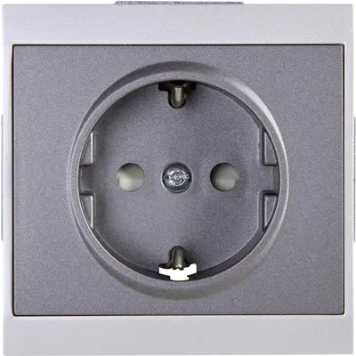Produktbild von Kopp Schutzkontakt-Steckdose Malta, silber-anthrazit, 923450087