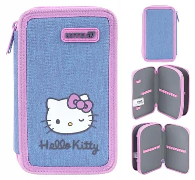 Obrázek produktu pro Dvoukřídlá školní penál pro dívky s organizérem Hello Kitty Kite
