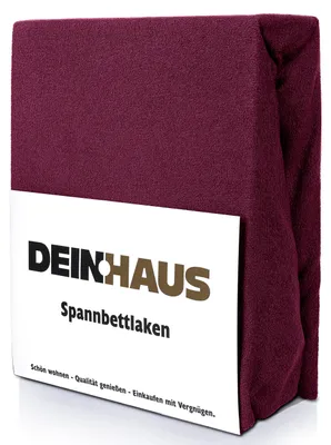 Produktbild von Spannbettlaken Frottee Baumwolle, hautfreundlicher Stoff, Bettlaken mit Gummizug Dunkelrot 100 x 200 cm