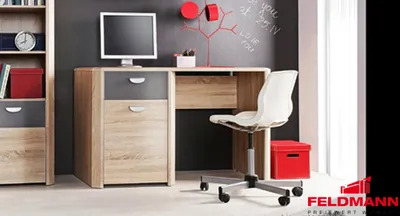Image de Bureau, table de bureau, table pour PC, chêne Sonoma / gris, 130 cm