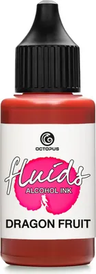 Produktbild von Octopus Fluids Alkohol-Tinte, Drachenfrucht, Alkohol-Tinte für Fluid Art, Polymer-Ton und Resin-Kunst, rot