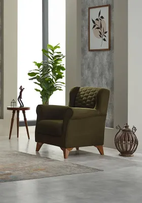 Produktbild von Polstersessel Sessel Wohnzimmer Einsitzer Stoff Sitzer Design Grün