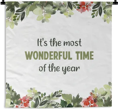 Produktbild von MuchoWow® Wandteppich Wandbehang Weihnachten - Zitat - Aquarell 150x150 cm Tapisserie Dekoration Wandtuch - Wohnaccessoires - Modernes