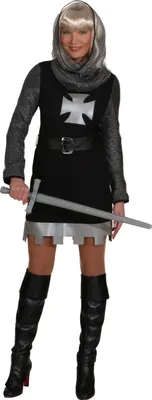Produktbild von Kleid Ritterdame Ritterin schwarz silber, Größe:42
