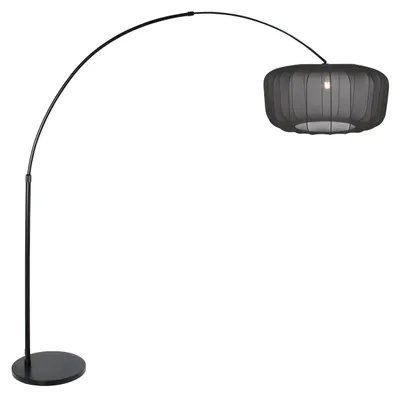 Image de Lampadaire - noir - Sparkled Light - métal textile - Ø 45cm - E27 - 4565ZW - Steinhauer