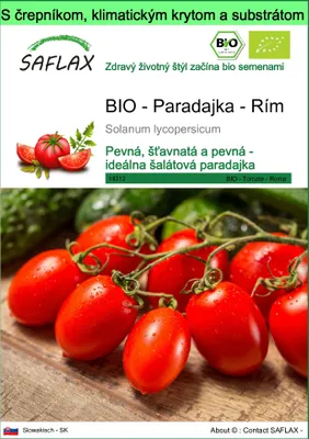 Obrázok produktu pre SAFLAX Garden to go - BIO - Paradajka - Rím - Solanum lycopersicum - 15 Semená - S črepníkom, klimatickým vekom a pestovateľským substrátom