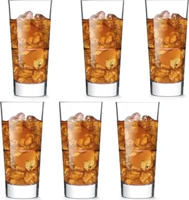 Produktbild von 6er Set Longdrinkgläser á 35 cl aus gehärtetem Glas / Trinkglas / Trinkbecher / Longdrink / Softdrinkglas