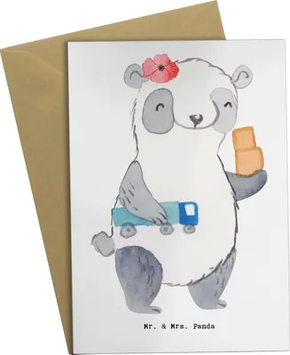 Produktbild von Mr. & Mrs. Panda Klappkarte Speditionskauffrau Herz - Weiß - Geschenk, weihnachtskarten, einladungskarten, dankeskarten, glückwunschkarten, genesungskarte