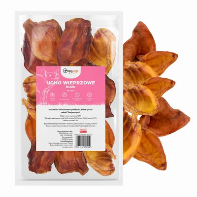 Produktbild von Gaczoo, Schweineohren Kauartikel Hunde, Hundeleckerli Getrocknet, 10 Stück, XL