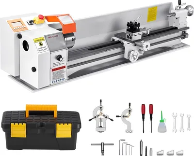 Immagine prodotto di SucceBuy tornio per metalli 220x1000 mm con avanzamento automatico, velocità di 2500 giri/min e motore brushless da 1250 W, accessori inclusi, tornio da banco per la lavorazione precisa dei pezzi