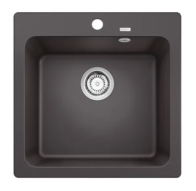 Produktbild von BLANCO Spüle NAYA 5 in FELSGRAU mit Ablaufgarnitur ohne Ablauffernbedienung / Ausschnitt: 495 x 490 mm / Silgranit