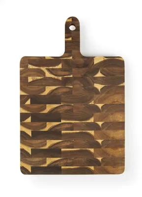 Schneidebrett Akazienholz rechteckig 44,5 x 30 cm mit Griff