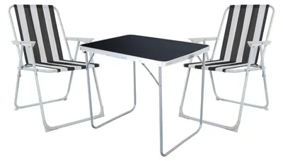 Produktbild von 3-teiliges Campingmöbel Set Outdoor Campingstuhl Tisch Aluminium