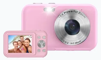Produktbild von Siltcon® Digitalkamera Full HD 64MP – Kompaktkamera für Kinder & Vlogs, 16x Zoom, inkl. 64GB SD-Karte