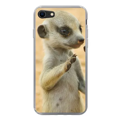 Produktbild von MuchoWow® Handyhülle Schutzhülle Hülle für iPhone 8 Erdmännchen - Braun - Tier Silikon Softcase Handy Hülle - Schutzhaube