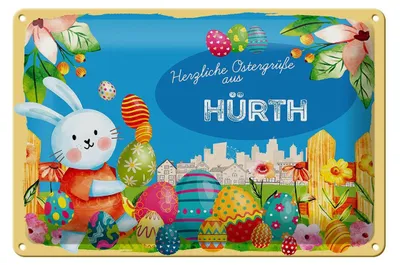 Produktbild von Blechschild Ostern Ostergrüße 30x20cm HÜRTH