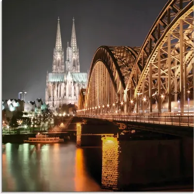 Produktbild von ARTland Glasbild Köln Skyline Collage V Größe: 50x50 cm
