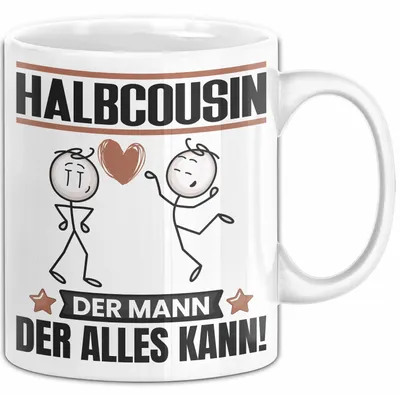 Produktbild von Halbcousin Tasse Geschenk für Halbcousin Der Mann Der Alles Kann Geschenkidee zum Geburtstag (Weiß)