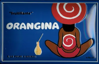 Produktbild von Blechschild Orangina Orangensaft Fruitilante retro Werbeschild vintage Schild sign
