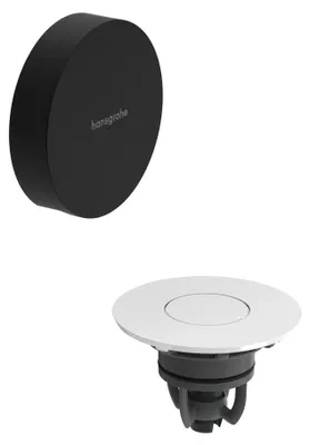 Obrázek produktu pro Sada odtokového a přepadového ventilu hansgrohe, matná černá, bílá lesklá, 1 ks.