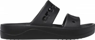 A black Crocs Baya Platform sandal shown from the side.