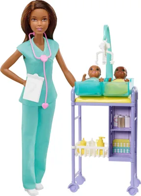 Produktbild von Barbie Kinderärztin Puppe (brünett) und Spielset