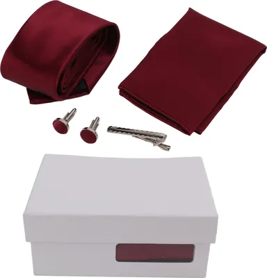 Immagine prodotto di Set di cravatte da uomo con fazzoletto a scaletta gemelli design classico stile business casual texture delicata cravatte da uomo