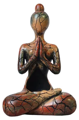 Produktbild von Yoga-Meditationsfigur, abstrakte sitzende Frauenstatue aus Kunstharz, Skulptur für drinnen und draußen, Yogaraum, Zen-Dekoration, Ornament