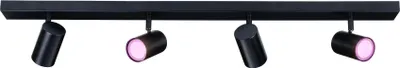 Produktbild von Ledvion - LED Deckenstrahler, Schwarz 4-lights, Dimmbare, 5W, RGBWW, Kippbar, GU10 Fassung, IP20, Inkl. GU10 Lampe