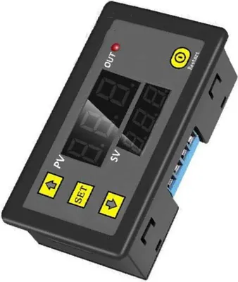 Obrázek produktu pro Časový reléový modul DC 12 V s dvojitým displejem, digitální spínač s časovým zpožděním, regulátor, voltmetr, 20 A