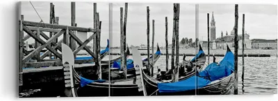 Produktbild von Bild auf Leinwand - Leinwandbild - Venedig Gondel Leuchtturm - 90x30cm - Wand Bild - Wanddeko - Leinwanddruck - Bilder - Kunstdruck - Wanddekoration - Leinwand bilder - Wandkunst - CA90x30-0446
