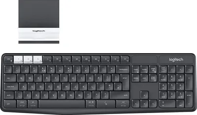 Produktbild von Logitech K375s, Volle Größe (100%), Kabellos, RF Wireless + Bluetooth, Mechanischer Switch, AZERTY, Graphit, Weiß