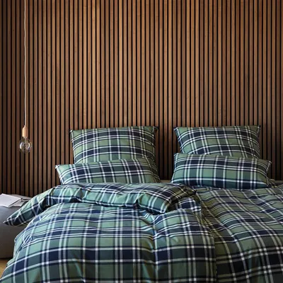 Produktbild von elegante Soft-Flanell Bettwäsche Manchester 155x220 cm + 80x80 cm waldgrün