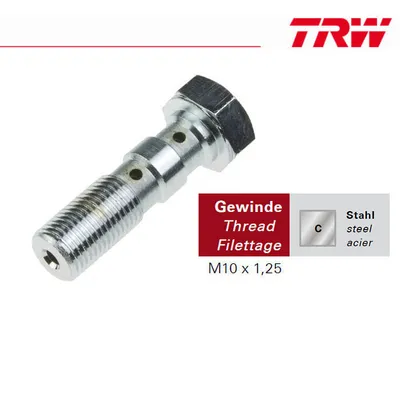 Obrázok produktu pre Doppelhohlschraube M10x1,25 / Silber / Stahl