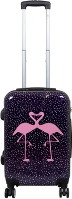 Produktbild von Hartschalen Reise Koffer Trolley Bordgepäck mit Motiv Kissing Flamingos - Gr. M