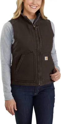 Zdjęcie produktu dla Damska Kamizelka Carhartt Sherpa Lined Mock Neck Vest DARK BROWN - L
