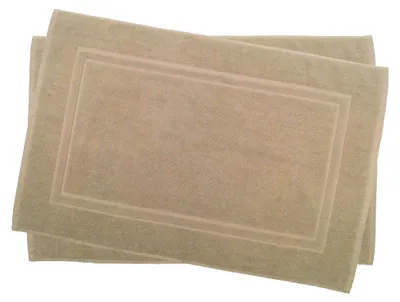 Produktbild von 2 er Set Julie Julsen® Badvorleger Duschvorleger Doppel Rahmen Sand,50 x 40 cm